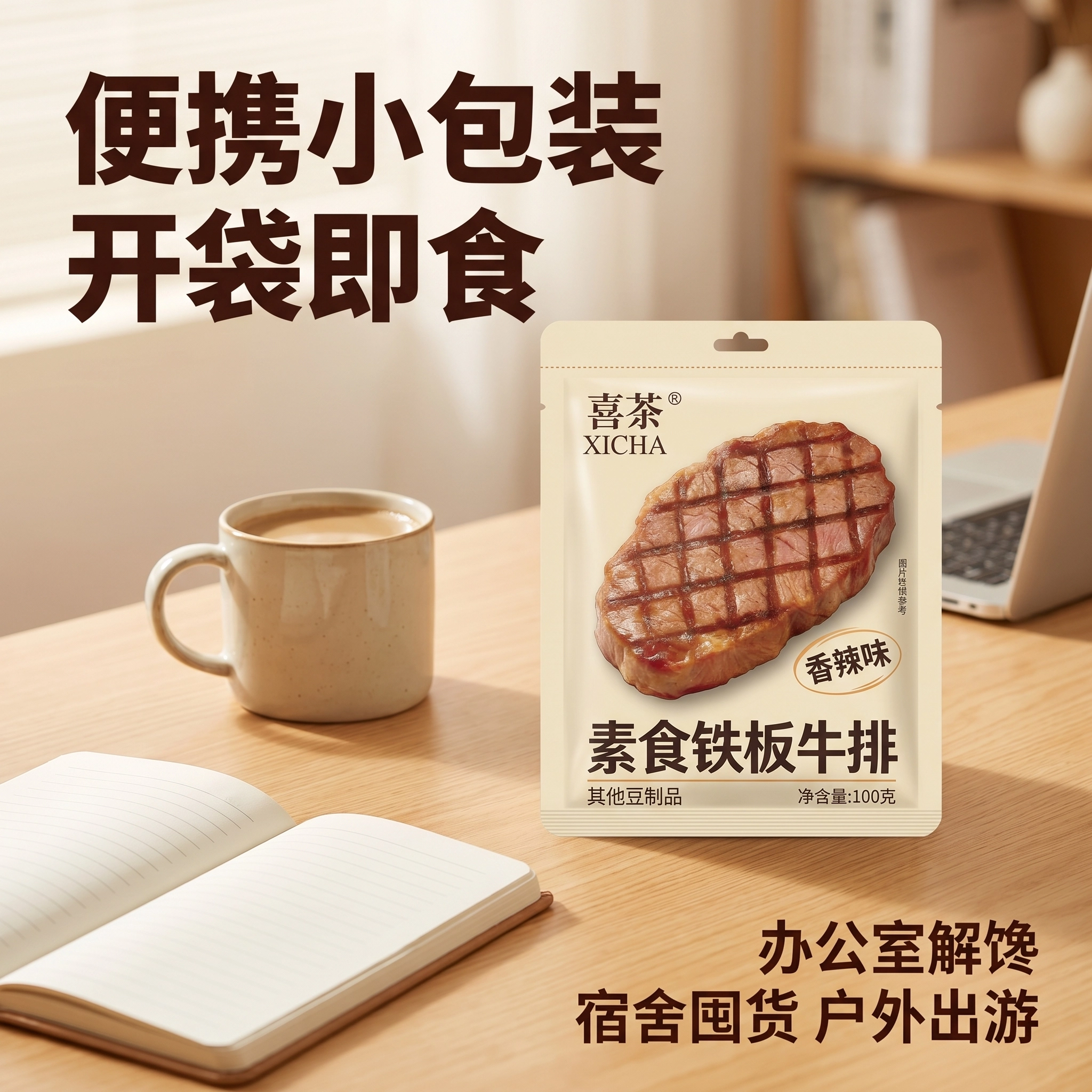 素食铁板牛排香辣味素肉100g袋装解馋零食